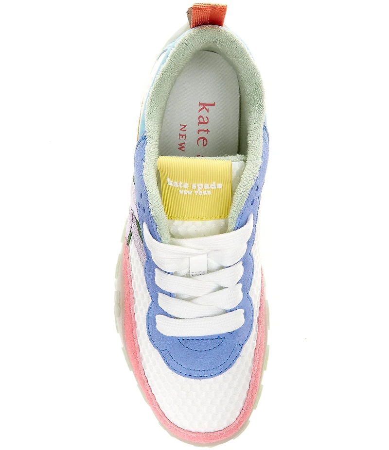 kate spade new york K As In Kate Suede and Mesh Signature Logo Sneakers