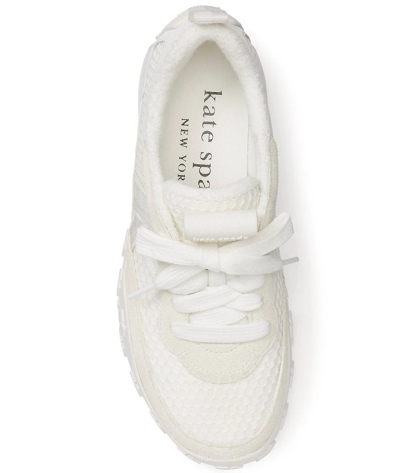 kate spade new york K As In Kate Suede and Mesh Signature Logo Sneakers