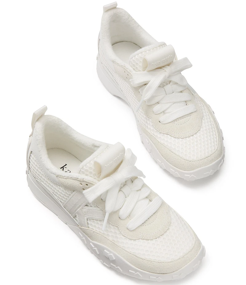 kate spade new york K As In Kate Suede and Mesh Signature Logo Sneakers