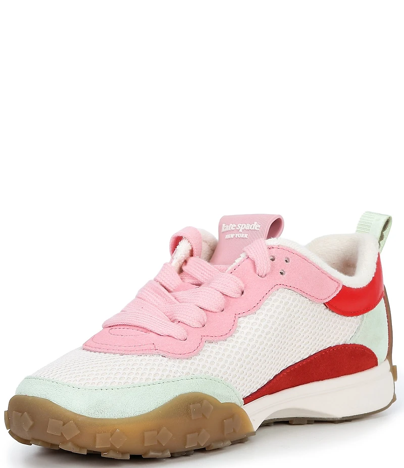 kate spade new york K As In Kate Suede and Mesh Signature Logo Sneakers