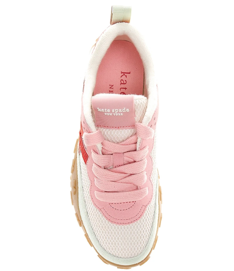 kate spade new york K As In Kate Suede and Mesh Signature Logo Sneakers
