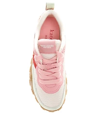 kate spade new york K As In Kate Suede and Mesh Signature Logo Sneakers