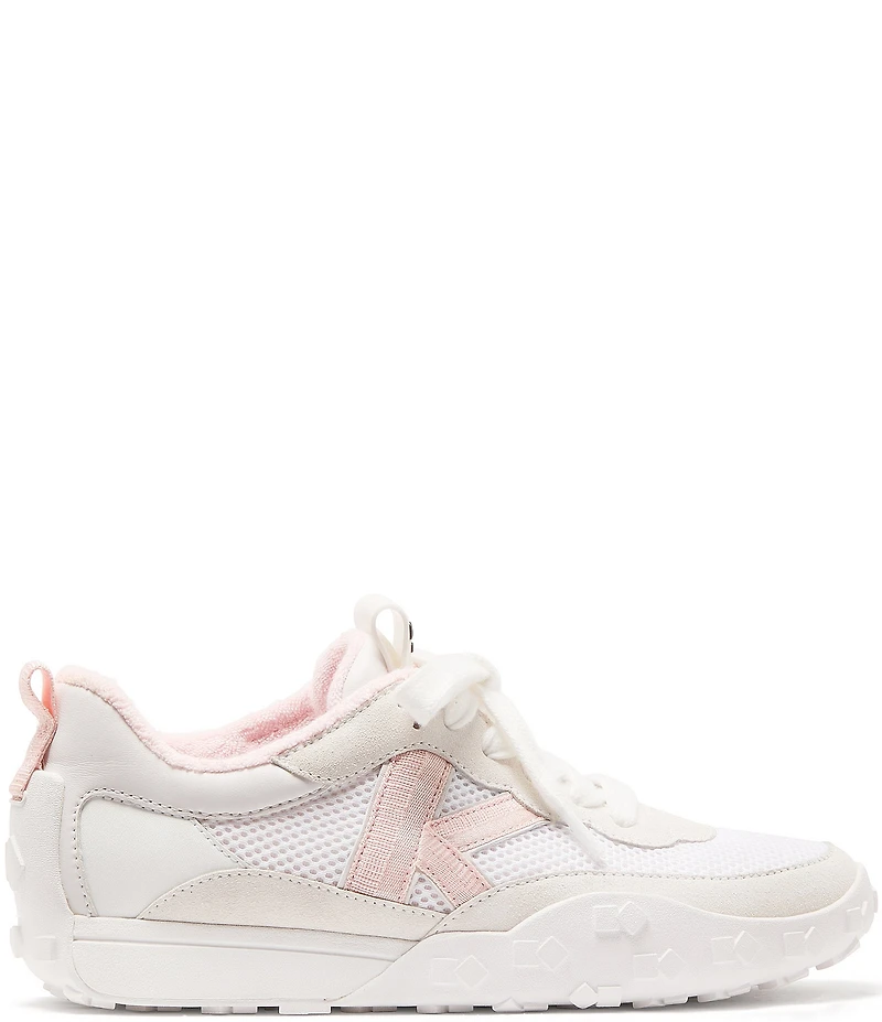 kate spade new york K As In Kate Suede and Mesh Signature Logo Sneakers