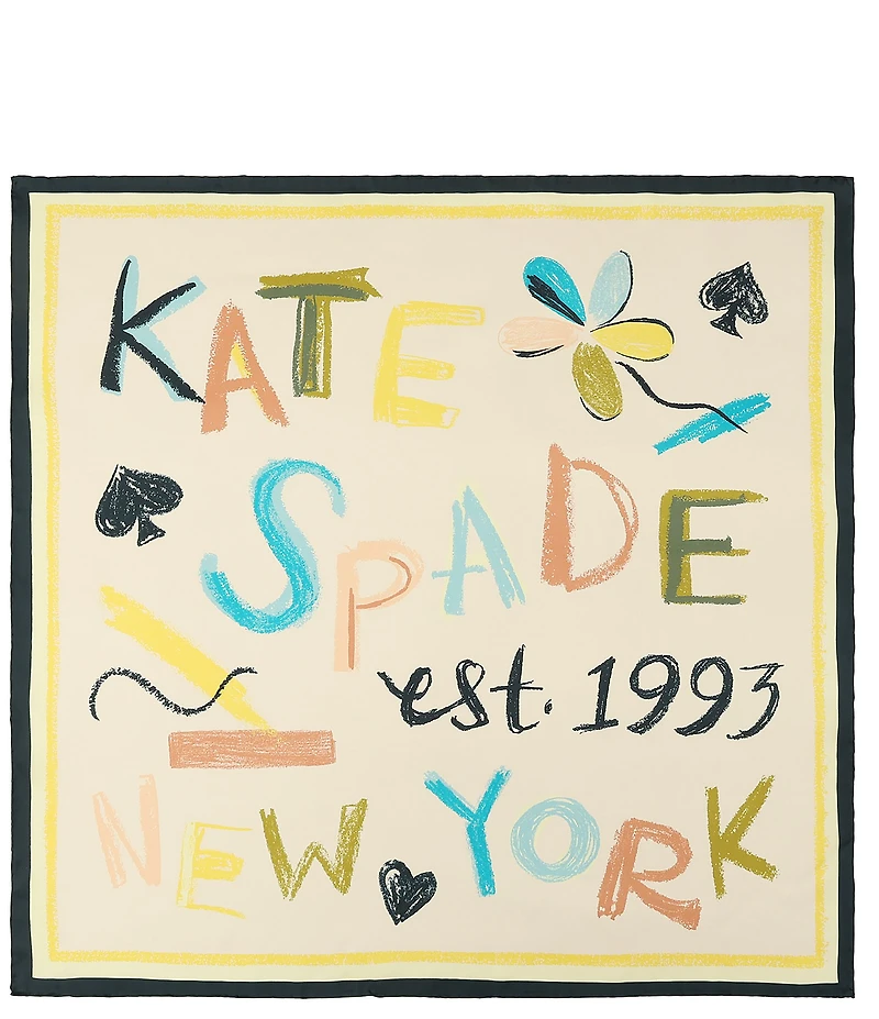 kate spade new york Kate Spade Scribble Silk Square Scarf