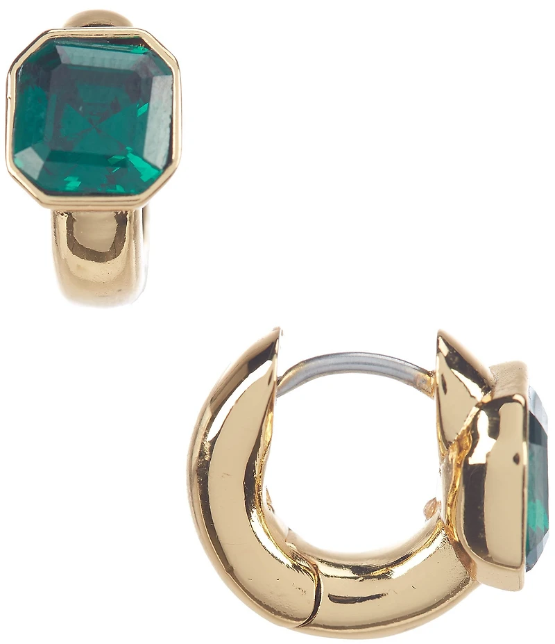 kate spade new york Keep Sparkling Asscher Huggie Hoop Earrings