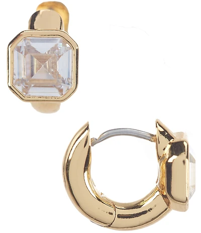 kate spade new york Keep Sparkling Asscher Huggie Hoop Earrings