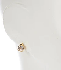 kate spade new york Keep Sparkling Asscher Huggie Hoop Earrings