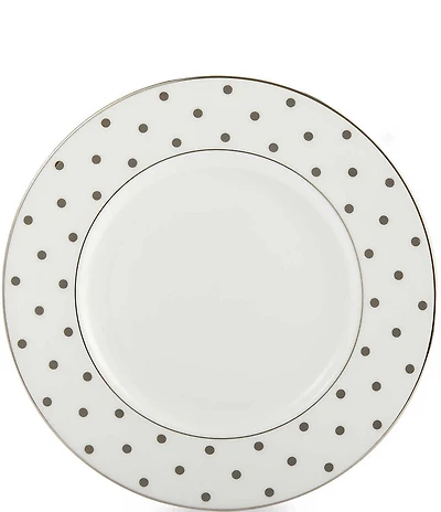 kate spade new york Larabee Road Platinum-Dotted Bone China Accent Salad Plate