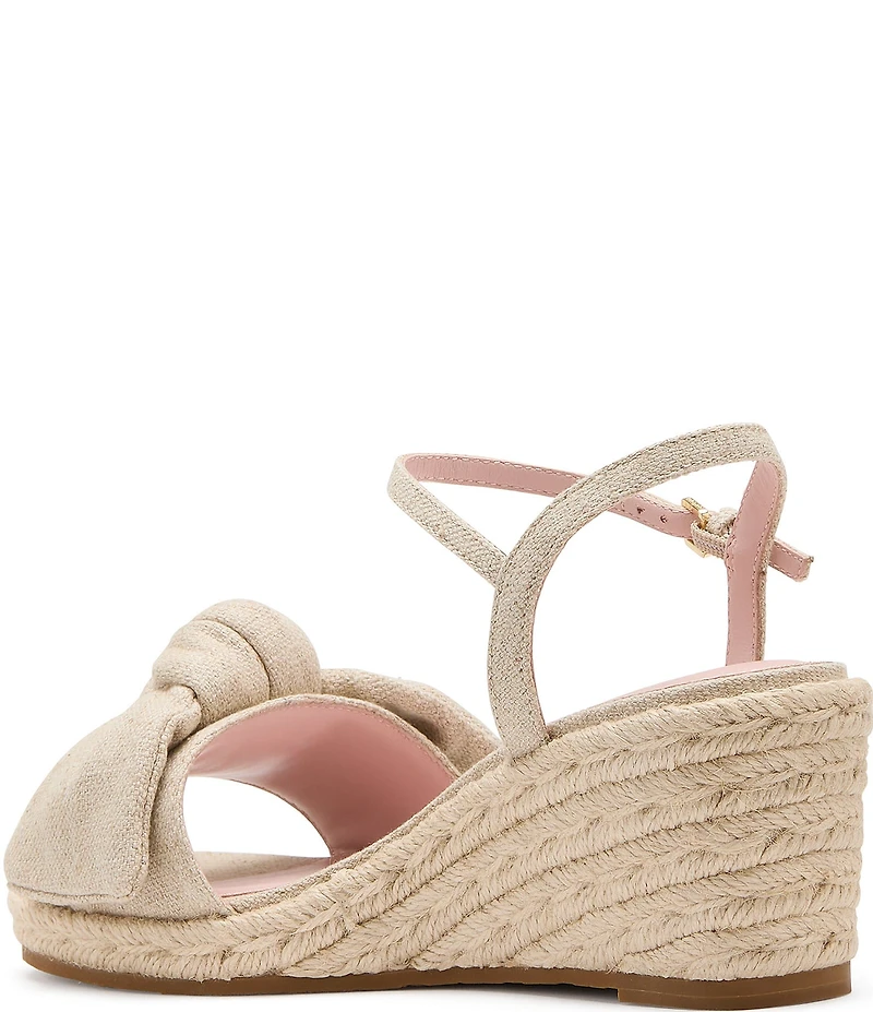 kate spade new york Leandra Bow Detail Textile Knot Detail Espadrille Wedge Sandals