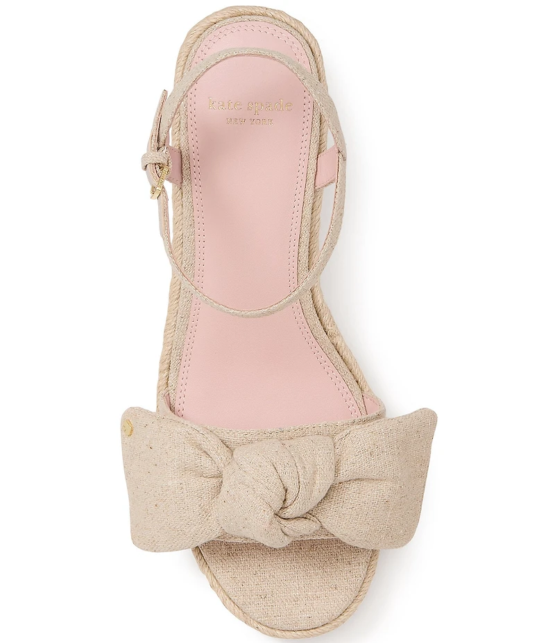 kate spade new york Leandra Bow Detail Textile Knot Detail Espadrille Wedge Sandals
