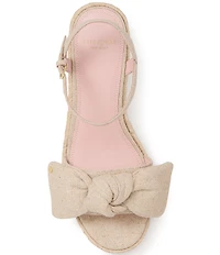 kate spade new york Leandra Bow Detail Textile Knot Detail Espadrille Wedge Sandals