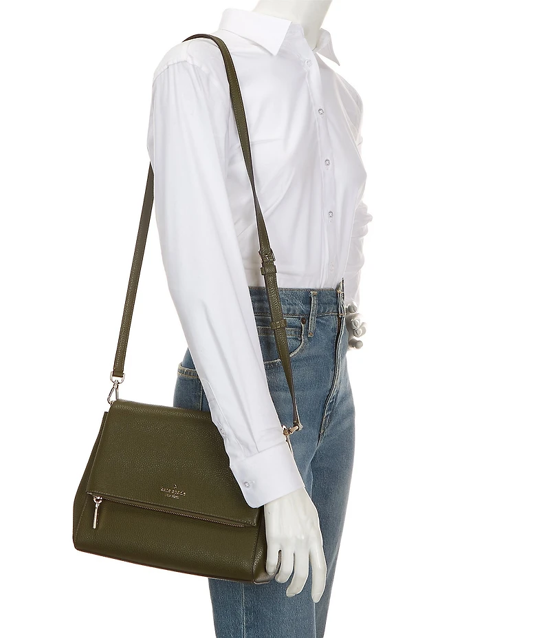 kate spade new york Leila Medium Pebbled Leather Flap Shoulder Bag