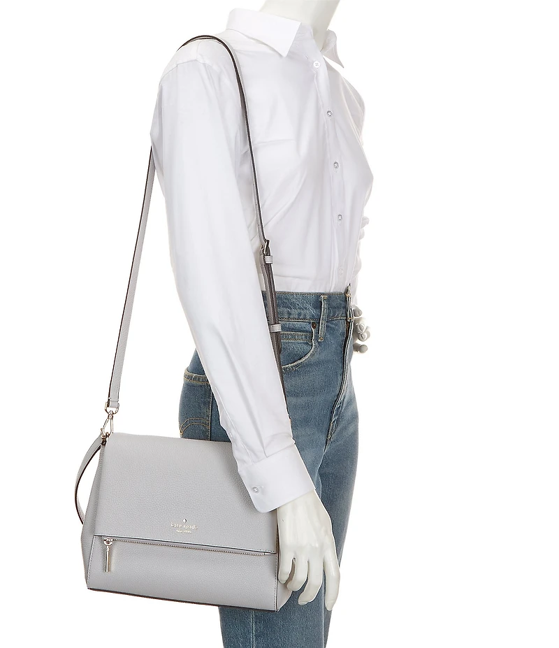 kate spade new york Leila Medium Pebbled Leather Flap Shoulder Bag