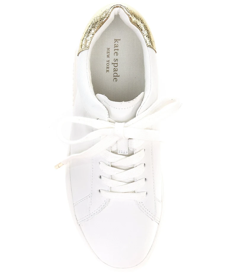 kate spade new york Lift Leather Gold Detail Sneakers