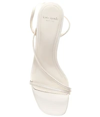 kate spade new york Lily Leather Flowers Wraparound Ankle Tie Kitten Heel Dress Sandals