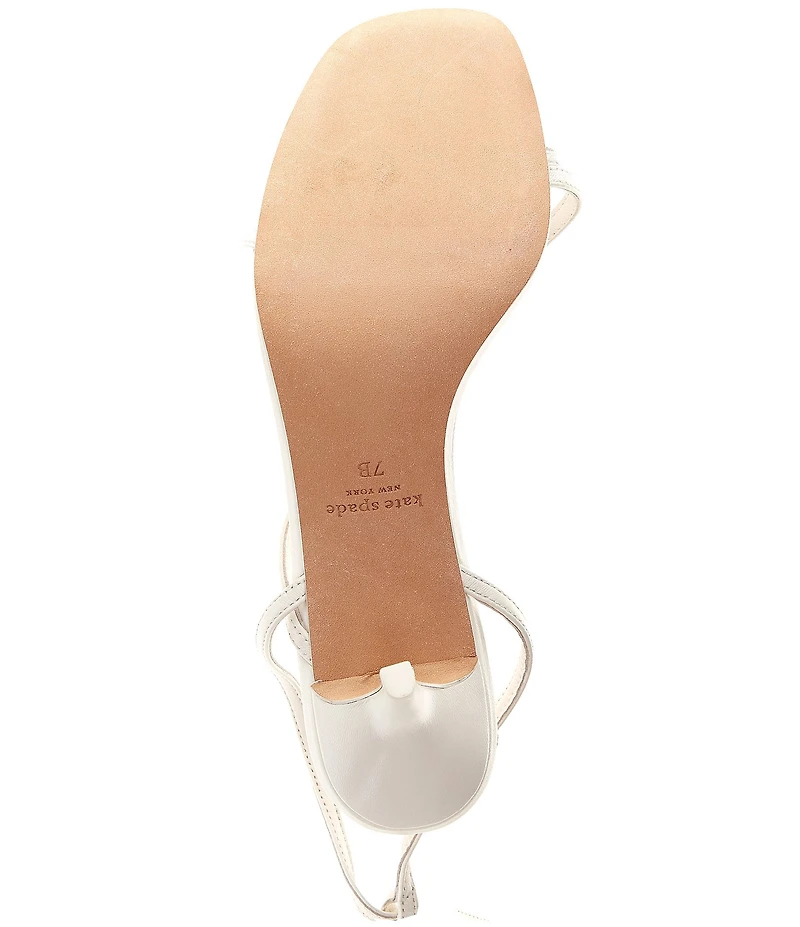 kate spade new york Lily Leather Flowers Wraparound Ankle Tie Kitten Heel Dress Sandals