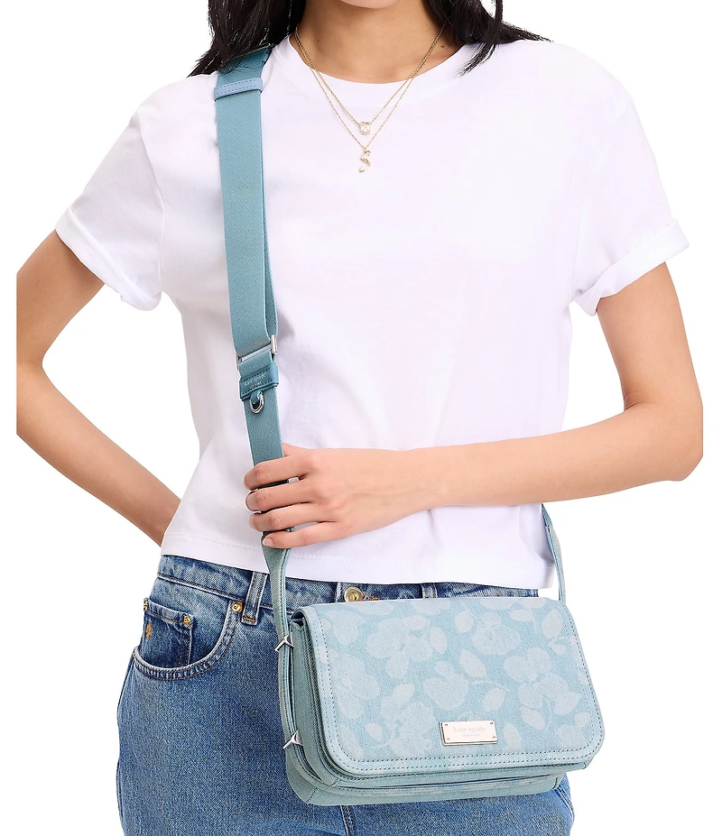 kate spade new york Liv Denim Spade Flower Small Flap Crossbody Bag