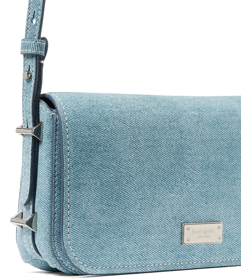 kate spade new york Liv Denim Suede Small East-West Shoulder Bag