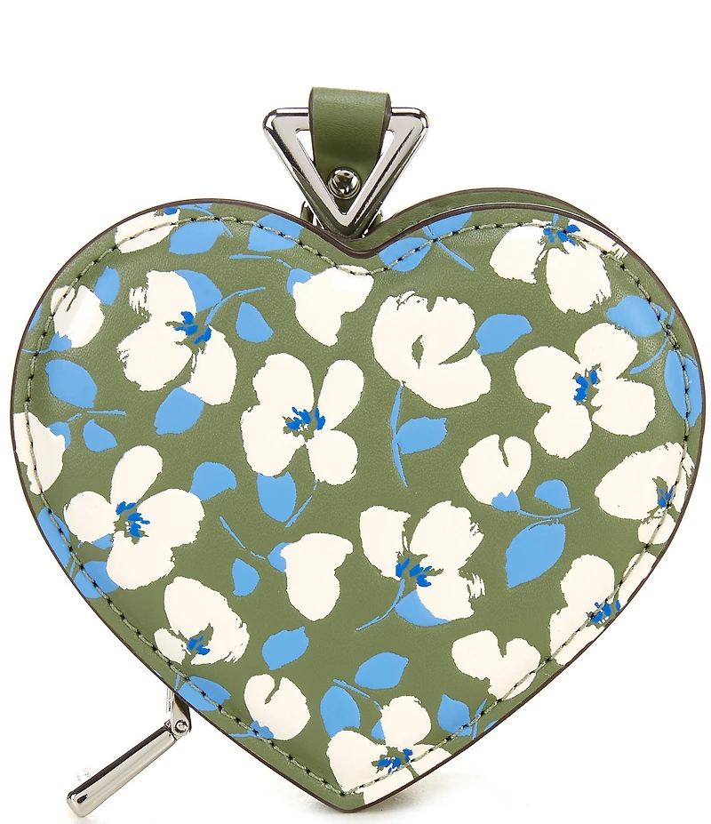 kate spade new york Liv Painterly Bouquet Embossed Leather Heart Coin Purse
