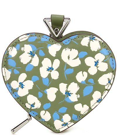 kate spade new york Liv Painterly Bouquet Embossed Leather Heart Coin Purse
