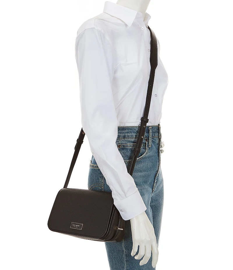 kate spade new york Liv Pebble Leather Small Flap Crossbody Bag