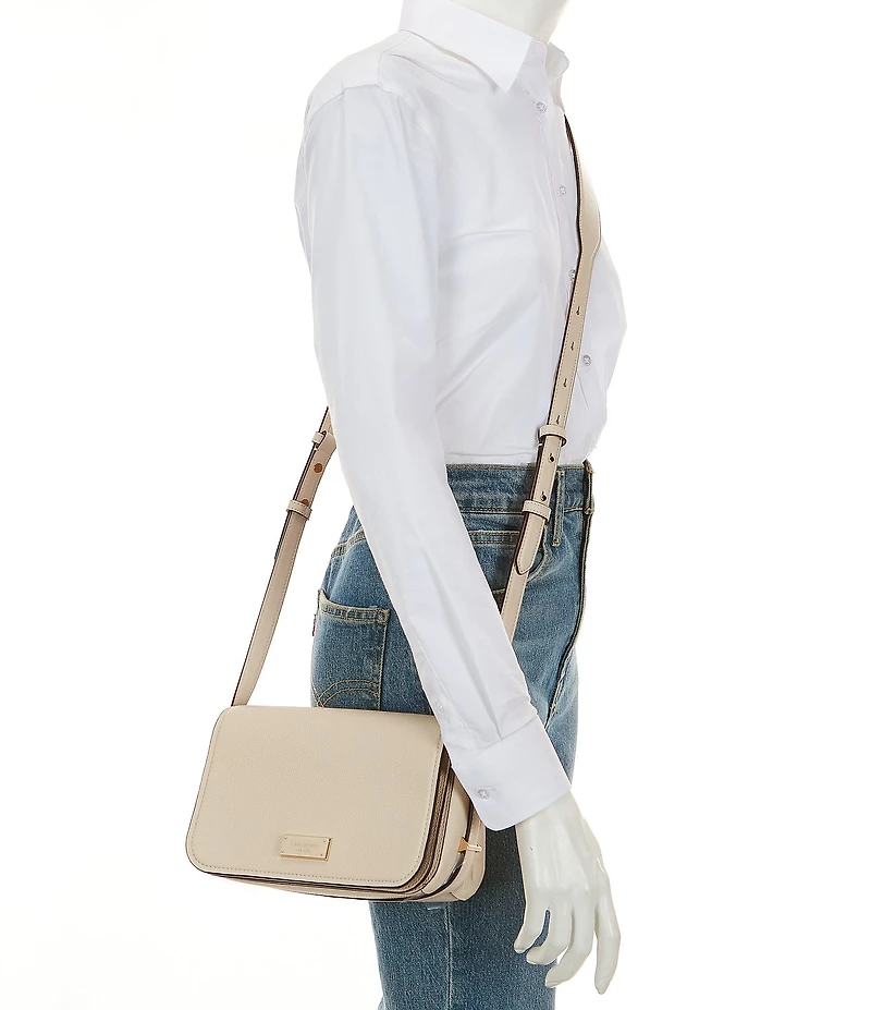 kate spade new york Liv Pebble Leather Small Flap Crossbody Bag