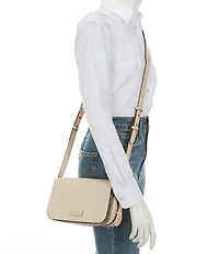 kate spade new york Liv Pebble Leather Small Flap Crossbody Bag