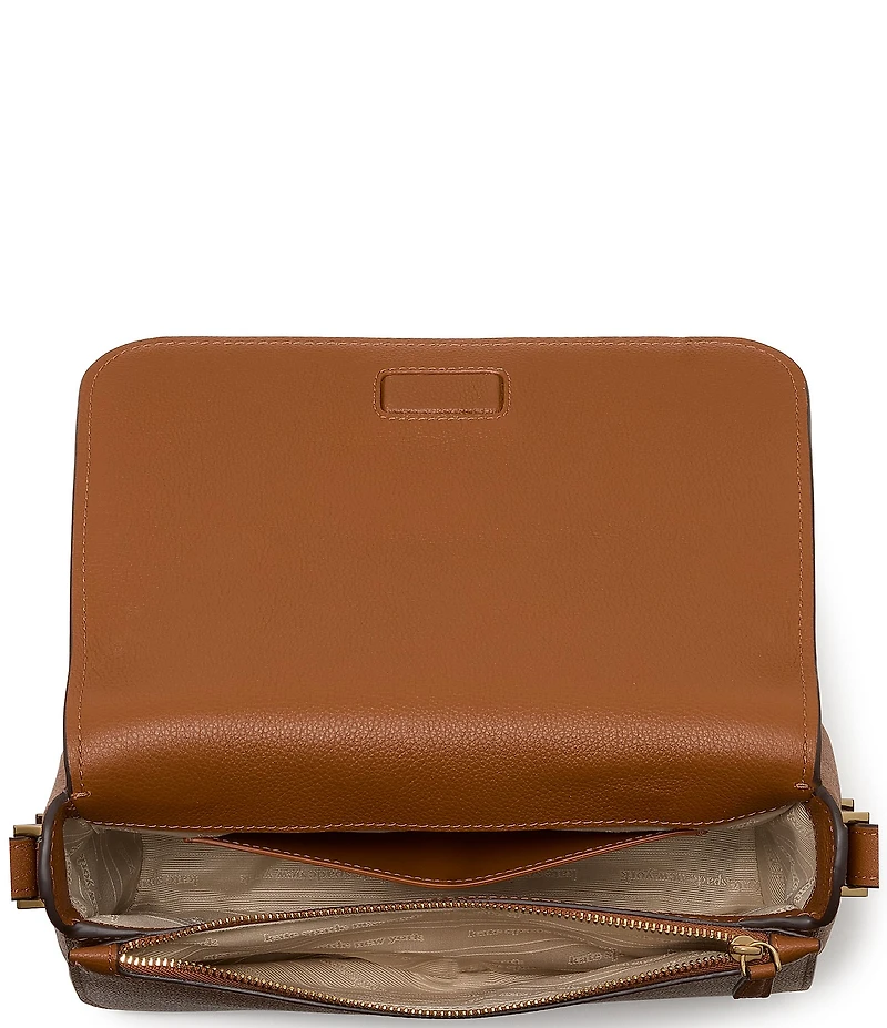 kate spade new york Liv Pebble Leather Small Flap Crossbody Bag