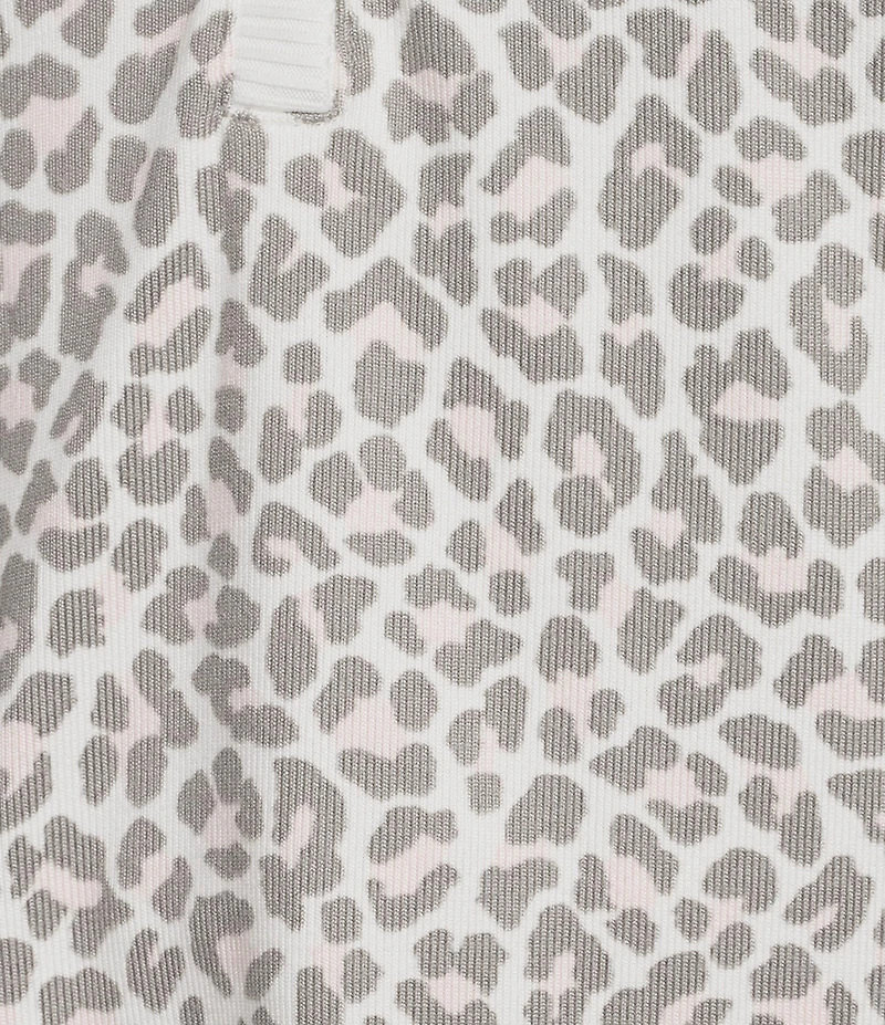 kate spade new york Long Sleeve V-Neck Henley Sweater Knit Animal Print Jogger Pajama Set