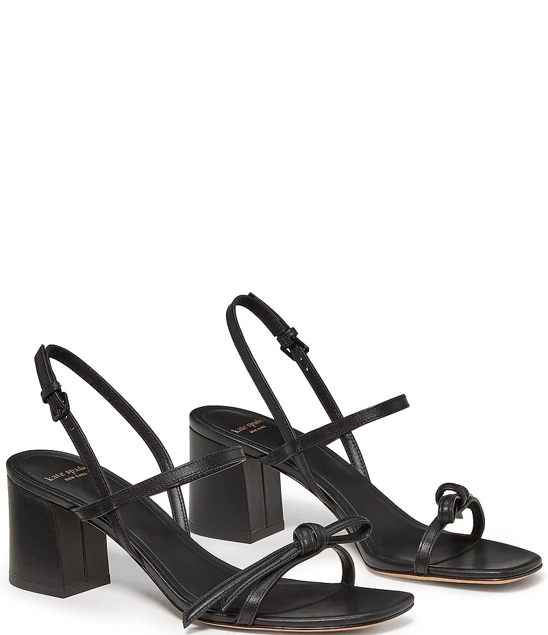 kate spade new york Loop Leather Knotted Block Heel Sandals