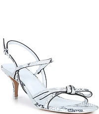 kate spade new york Loop Snake Print Leather Bow Slingback Dress Sandals