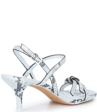 kate spade new york Loop Snake Print Leather Bow Slingback Dress Sandals