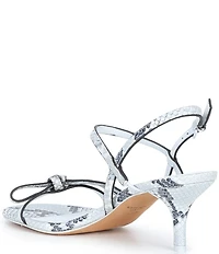 kate spade new york Loop Snake Print Leather Bow Slingback Dress Sandals