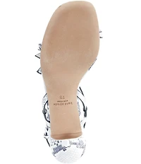 kate spade new york Loop Snake Print Leather Bow Slingback Dress Sandals