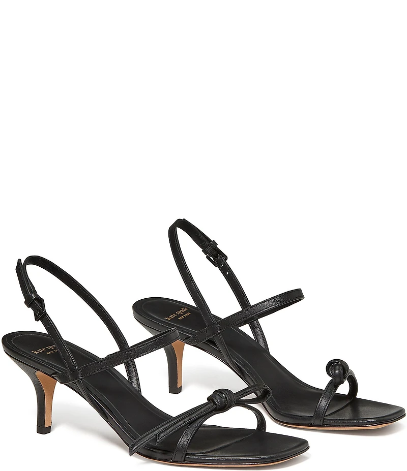 kate spade new york Loop Leather Knotted Strappy Slingback Sandals