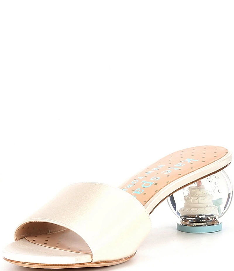 kate spade new york Love Satin Wedding Cake Novelty Heel Dress Slide Sandals