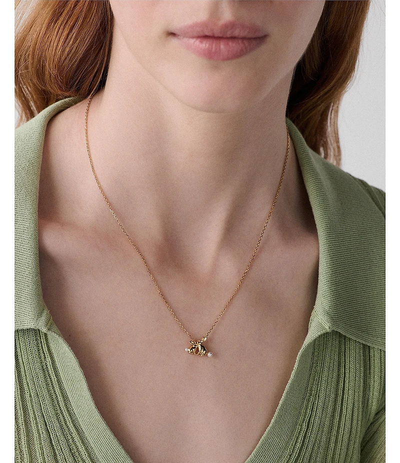 kate spade new york Love You, Mom Bunny Short Pendant Necklace