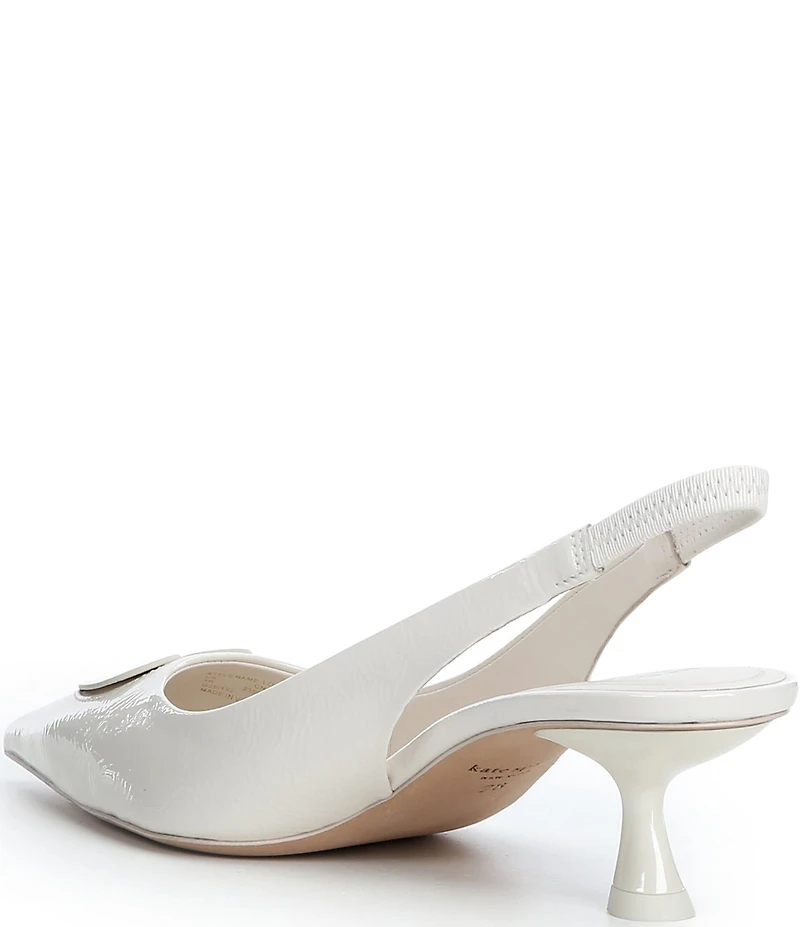 kate spade new york Lover Patent Leather Slingback Kitten Heel Dress Pumps
