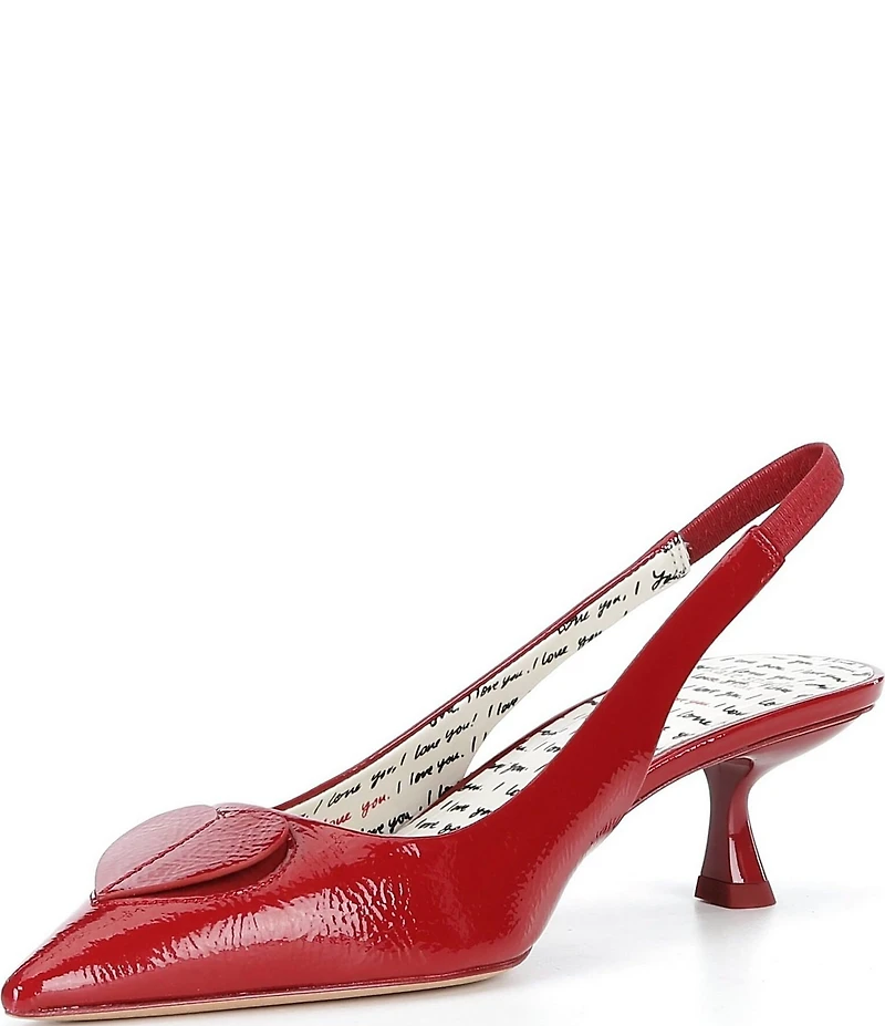 kate spade new york Lover Patent Leather Slingback Kitten Heel Dress Pumps