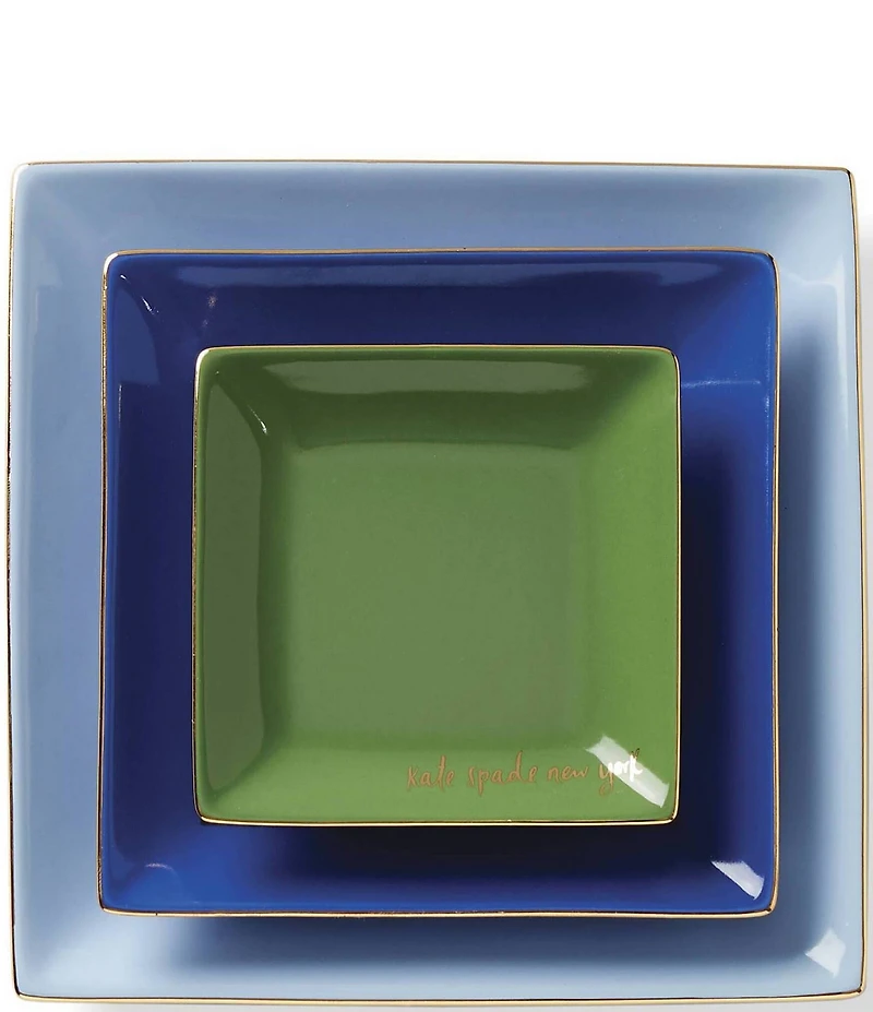 kate spade new york Make It Pop Cool Blue 3-Piece Decorative Tray Set