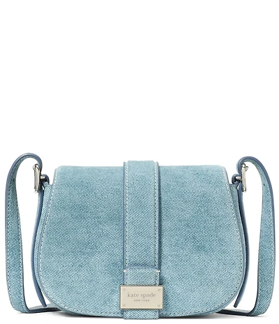 kate spade new york Nouveau Denim Suede Mini Saddle Crossbody Bag