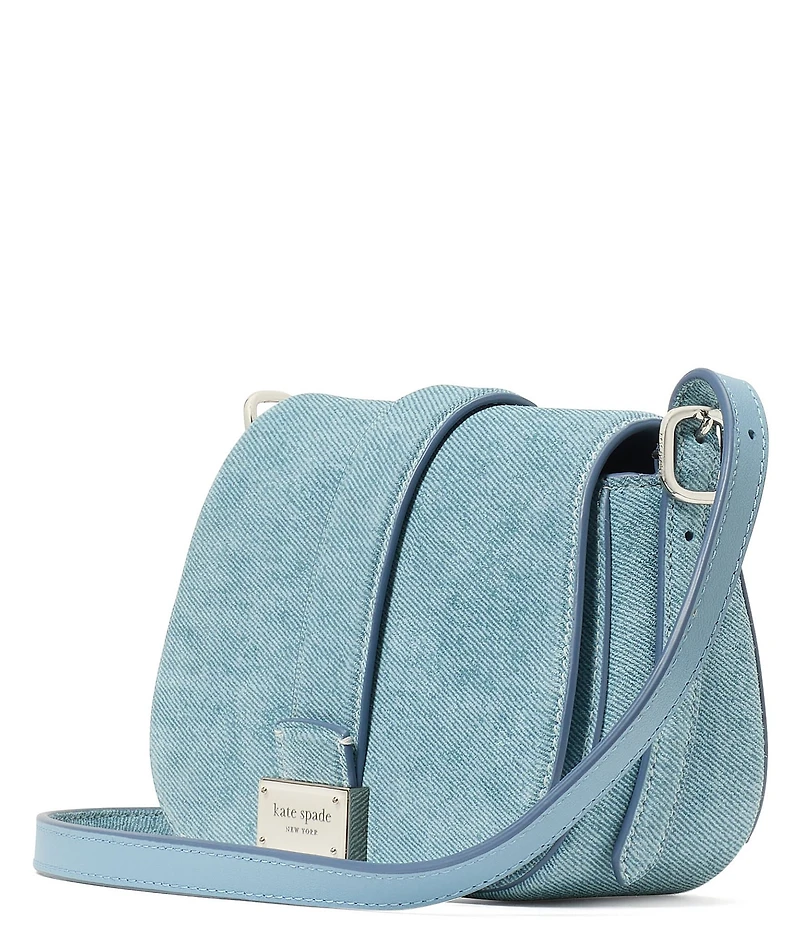 kate spade new york Nouveau Denim Suede Mini Saddle Crossbody Bag