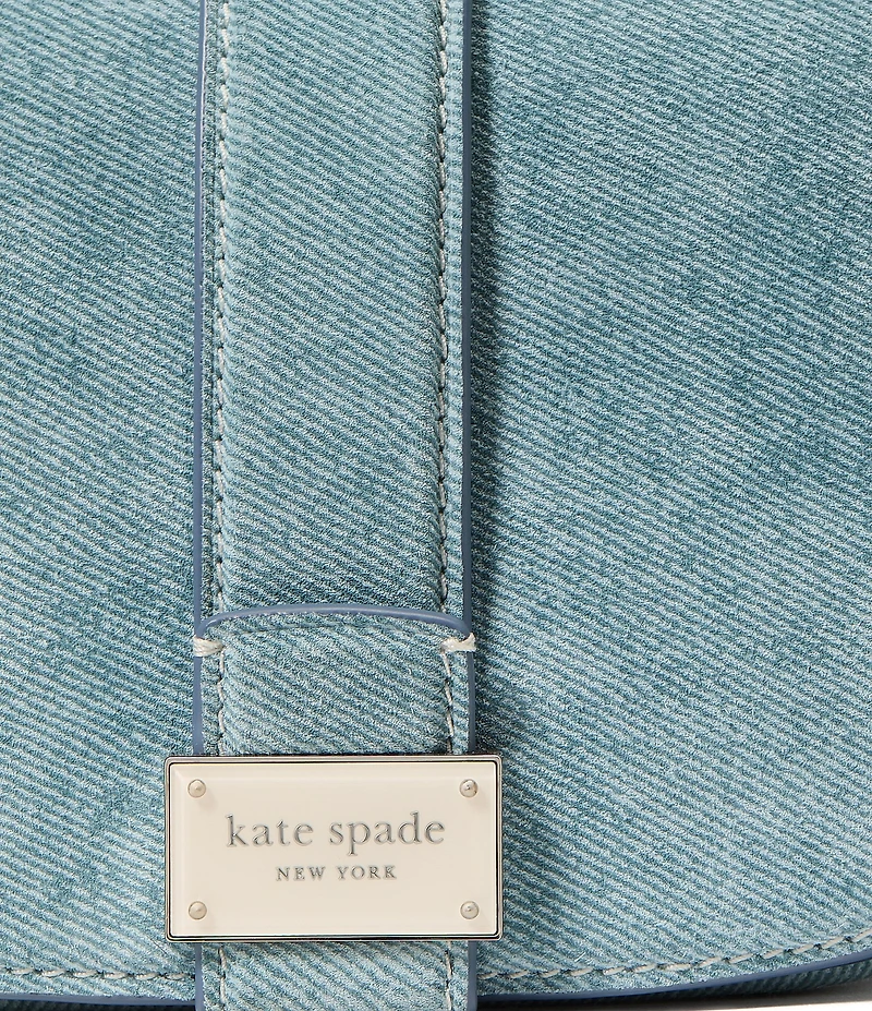 kate spade new york Nouveau Denim Suede Mini Saddle Crossbody Bag