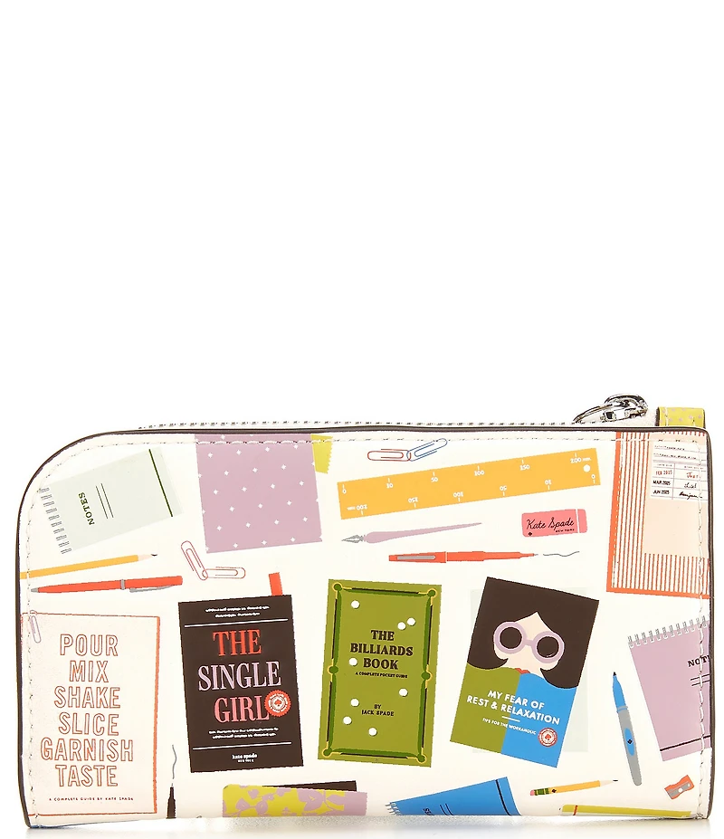 kate spade new york Page Turner Small Smooth Leather Slim Bifold Wallet