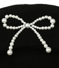 kate spade new york Pearl Bow Felt Knit Beret Hat