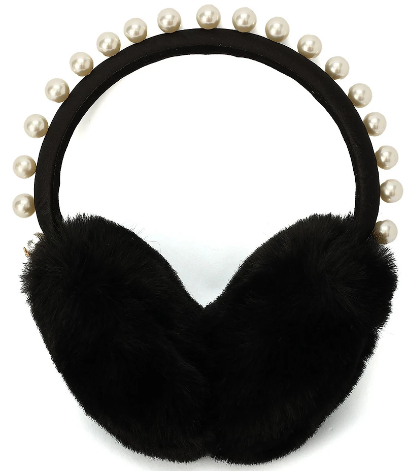 kate spade new york Pearl Embellished Faux Fur Earmuffs