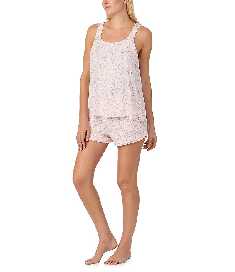 kate spade new york Pearl Strand Print Sleeveless Round Neck Jersey Knit Bridal Shorty Pajama Set