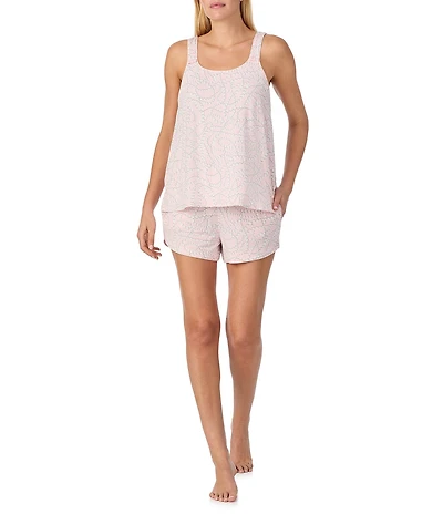 kate spade new york Pearl Strand Print Sleeveless Round Neck Jersey Knit Bridal Shorty Pajama Set