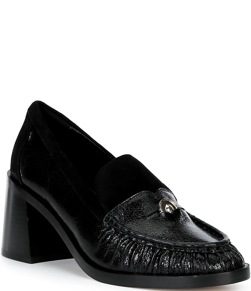 kate spade new york Penni Leather Point Toe Loafer Heels