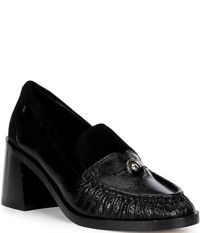 kate spade new york Penni Leather Point Toe Loafer Heels